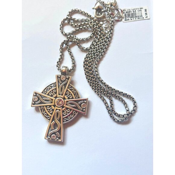 Brighton Celtic Cross Necklace New with Tag  JL9031  Silver crystal - Picture 1 of 5